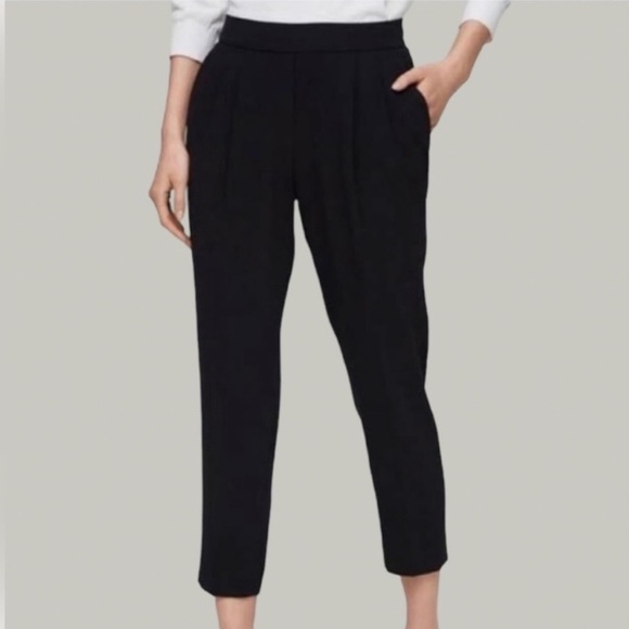 Babaton Pants - Babaton Aritzia Black Trousers Crop Pleated Pull On size 4